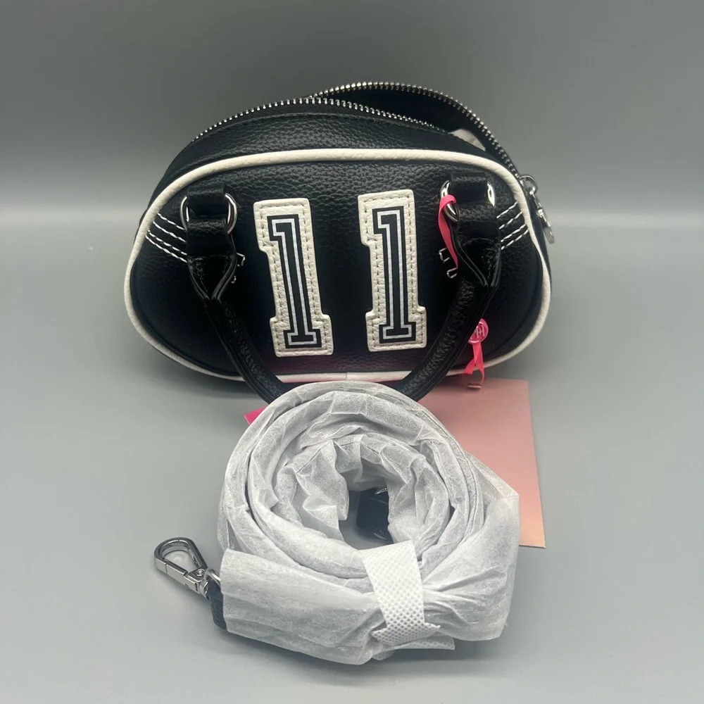 Paris Hilton varsity mini bowler bag purse